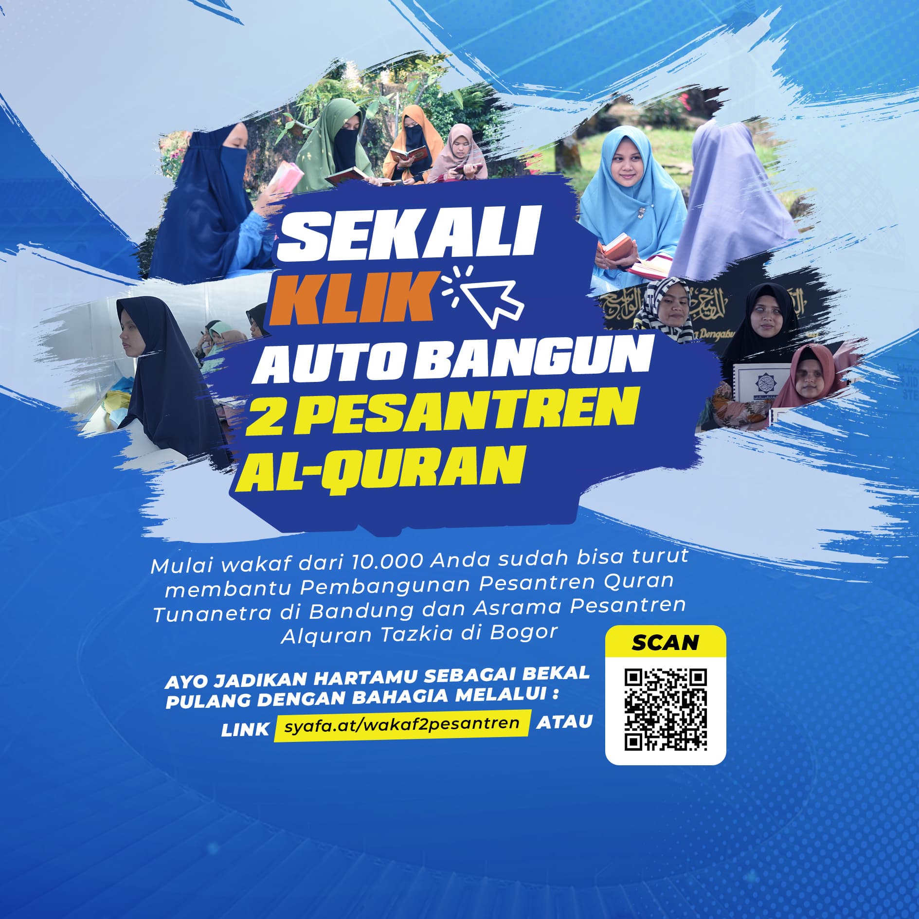 Cetak Santri Qur'ani, Wakaf Pesantren Tunanetra dan Asrama Tazkia